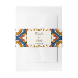 ヴィンテージタラベラアズレジョ青結婚瓦 招待状ベリーバンド