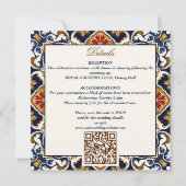 ヴィンテージタラベラアズレジョ青結婚瓦 招待状 (裏面)