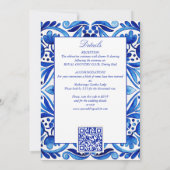 ヴィンテージタラベラアズレジョ青結婚瓦 招待状 (裏面)