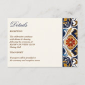 ヴィンテージタラベラアズレホ結婚ブルーのタイル詳細 エンクロージャーカード (正面)