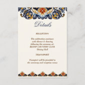 ヴィンテージタラベラアズレホ結婚ブルーのタイル詳細 エンクロージャーカード (正面)