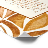 ヴィンテージタラベラ結婚テラコッタのシーティングプラン ポスター (角)