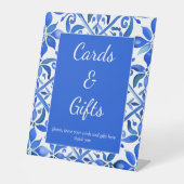 ヴィンテージタラベラ青いタイルスペインのの結婚式の贈り物 台座サイン (正面)