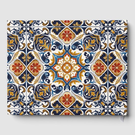 ヴィンテージタラベラAzulejoメキシコの結婚式の贈り物 ゲストブック (裏面)