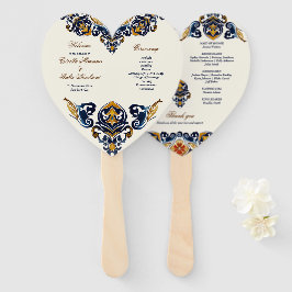 ヴィンテージタラベラAzulejoメキシコの結婚式プログラム ハンドファン