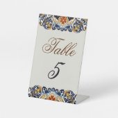 ヴィンテージタラ結婚・アズールのテーブル番号 台座サイン (正面)