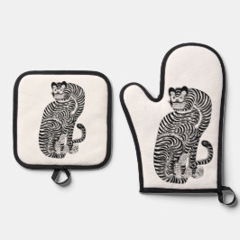 ヴィンテージタリスマニックタイガー小 鍋つかみ&鍋敷きセット