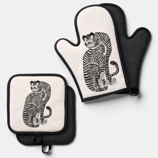 ヴィンテージタリスマニックタイガー小 鍋つかみ&鍋敷きセット (正面/裏面)