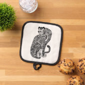 ヴィンテージタリスマニックタイガー小 鍋敷き (トップダウン)
