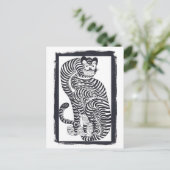ヴィンテージタリスマニックタイガーinブラックフレーム ポストカード (スタンド正面)