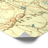 ヴィンテージタリータウンNYとハドソン川の地図 ポスター (角)