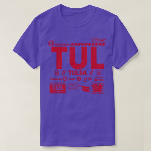 ヴィンテージタルサTUL空港コード旅行日レトロTr Tシャツ (デザイン正面)
