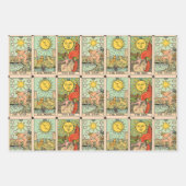 ヴィンテージタロットカードサンムーンスターズ ラッピングペーパーシート (正面)