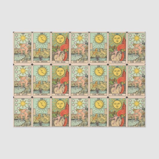 ヴィンテージタロットカードサンムーンスターズ 薄葉紙 (正面)