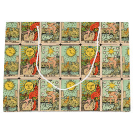 ヴィンテージタロットカードパターン ラージペーパーバッグ