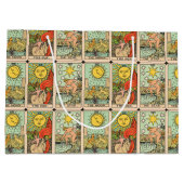 ヴィンテージタロットカードパターン ラージペーパーバッグ (裏面)