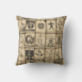 ヴィンテージタロットカードボーホクレルテンシャルパターン クッション (裏面)