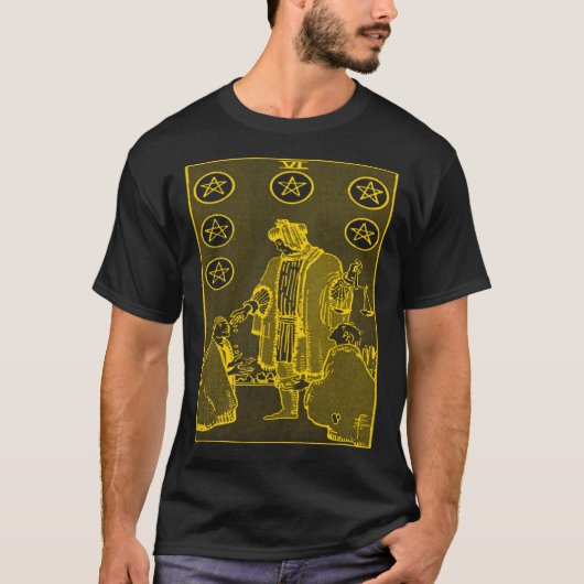 ヴィンテージタロットカード星形五角形6 Tシャツ (正面)