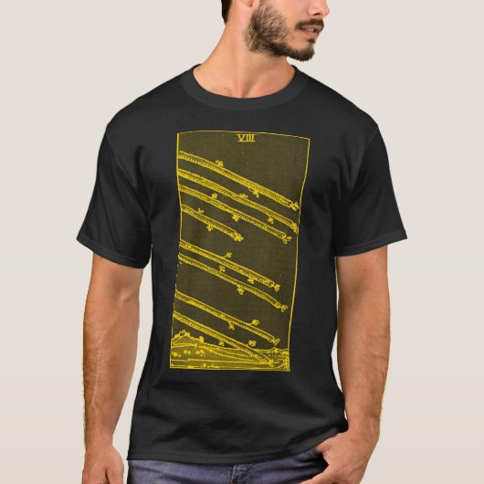 ヴィンテージタロットカードWANDS EIGHT Tシャツ (正面)