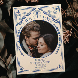 ヴィンテージタロット結婚ゴシックの写真Save the Date 招待状