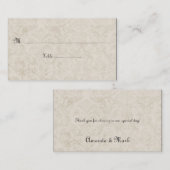 ヴィンテージタンアイボリーダマスク座席表 プレイスカード (正面/裏面)