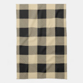 ヴィンテージタンアンドブラックバッファロープレイド キッチンタオル (縦)