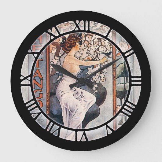 ヴィンテージタンゴシート音楽芸術 ラージ壁時計 (正面)