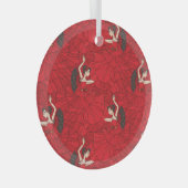 ヴィンテージタンゴフラメンコダンスパターン ガラスオーナメント (正面右)