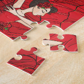 ヴィンテージタンゴフラメンコダンスパターン ジグソーパズル (側面)