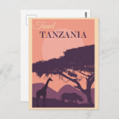 ヴィンテージタンザニア・アフリカ・アフリカ旅行 ポストカード (正面/裏面)