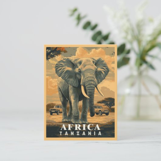 ヴィンテージタンザニア:サファリアドベンチャー ポストカード (スタンド正面)