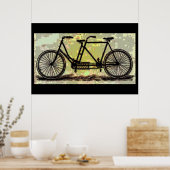 ヴィンテージタンデムバイクポスター/2人用の自転車 ポスター (キッチン)