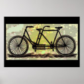 ヴィンテージタンデムバイクポスター/2人用の自転車 ポスター (正面)