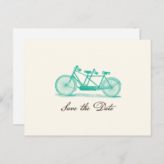 ヴィンテージタンデムバイク日付ポストカードの保存 案内ポストカード (正面/裏面)