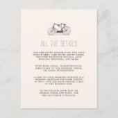 ヴィンテージタンデム結婚自転車のゲスト詳細カード エンクロージャーカード (正面)