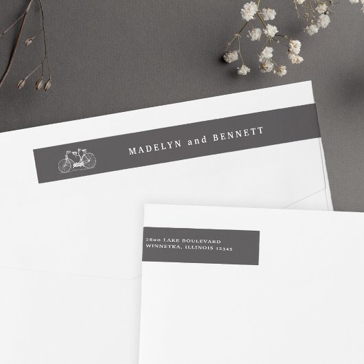 ヴィンテージタンデム結婚自転車差出人住所 ラップアラウンドラベル