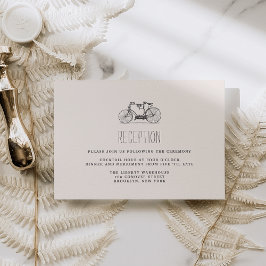 ヴィンテージタンデム自転車の結婚式の招待状カード エンクロージャーカード