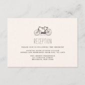 ヴィンテージタンデム自転車ウェディングレセプションカード エンクロージャーカード (正面)