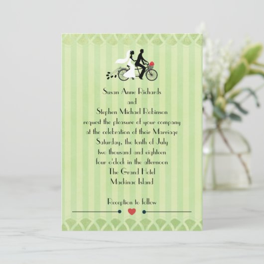 ヴィンテージタンデム自転車グストライプリーンアンドレース 招待状 (スタンド正面)