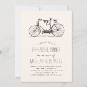 ヴィンテージタンデム自転車リハーサルディナー招待状 招待状 (正面)