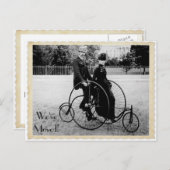 ヴィンテージタンデム自転車移動はがき 案内ポストカード (正面/裏面)
