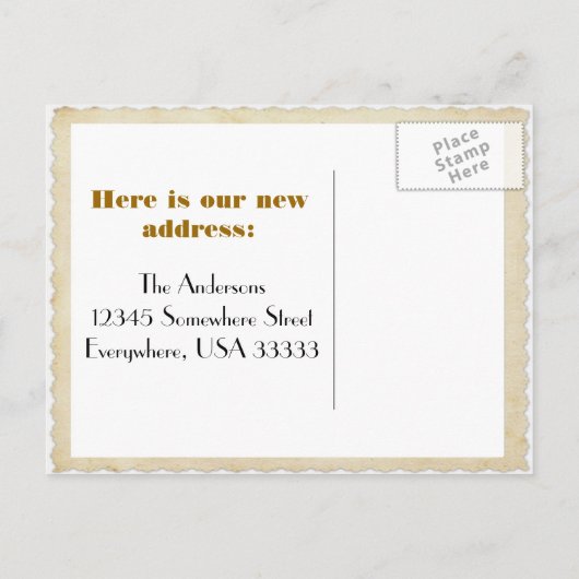 ヴィンテージタンデム自転車移動はがき 案内ポストカード (裏面)