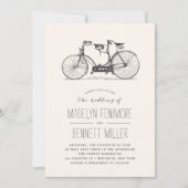 ヴィンテージタンデム自転車結婚式招待状 招待状 (正面)