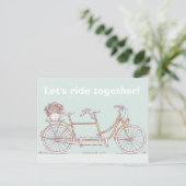 ヴィンテージタンデム自転車 ポストカード (スタンド正面)
