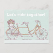 ヴィンテージタンデム自転車 ポストカード (正面)