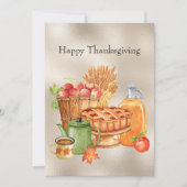 ヴィンテージタンパイアップルサイダー小麦感謝祭 招待状 (正面)