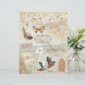 ヴィンテージタンブラウンデコページフローラスクラップブック紙 (スタンド正面)