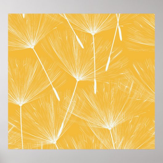 ヴィンテージタンポポ：シームレスパターン ポスター (正面)