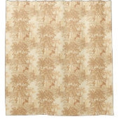 ヴィンテージタンランドスケープ枠（UrnsとColumns付き） シャワーカーテン (正面)