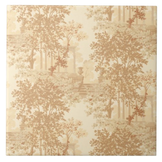 ヴィンテージタンランドスケープ枠（UrnsとColumns付き） タイル (正面)